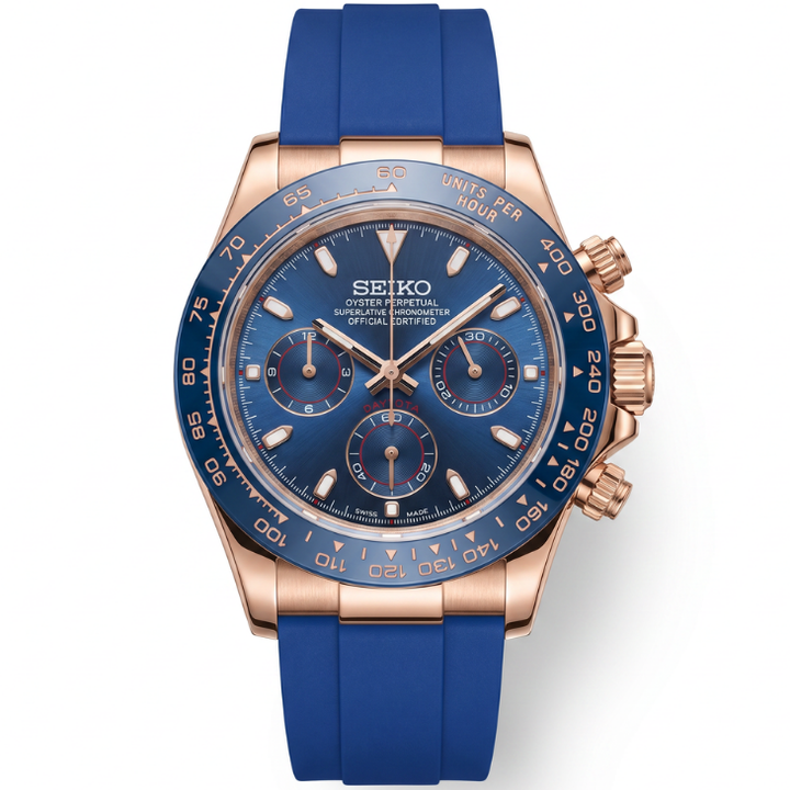 SEIKO DAYTONA MOD | Blauwe Rosé