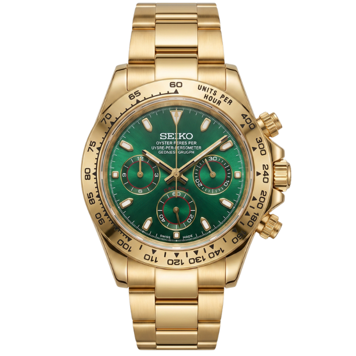 SEIKO DAYTONA MOD | Malachiet goud