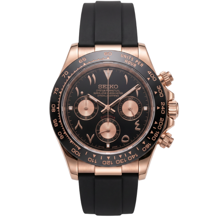 SEIKO DAYTONA MOD | ROSÉGOUD ARABISCHE WIJZERPLAAT