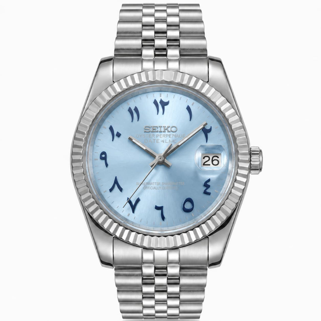 SEIKO DATEJUST MOD | BABYBLAUWE WIJZERPLAAT MET ARABISCHE KAART