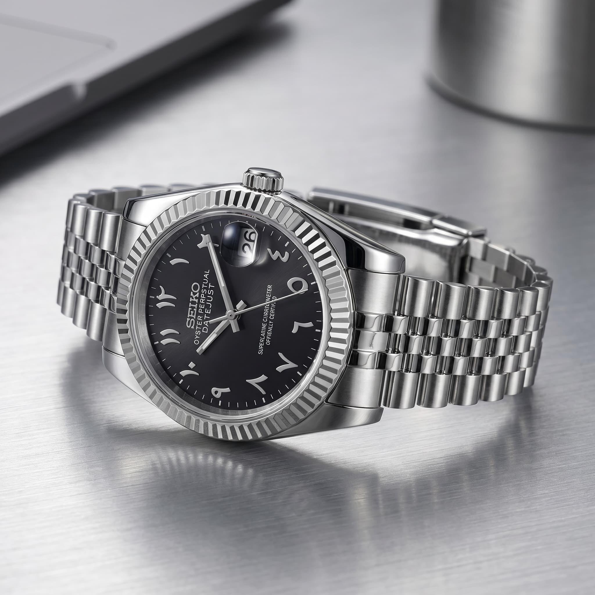 Seiko Datejust Black Arabic Dial