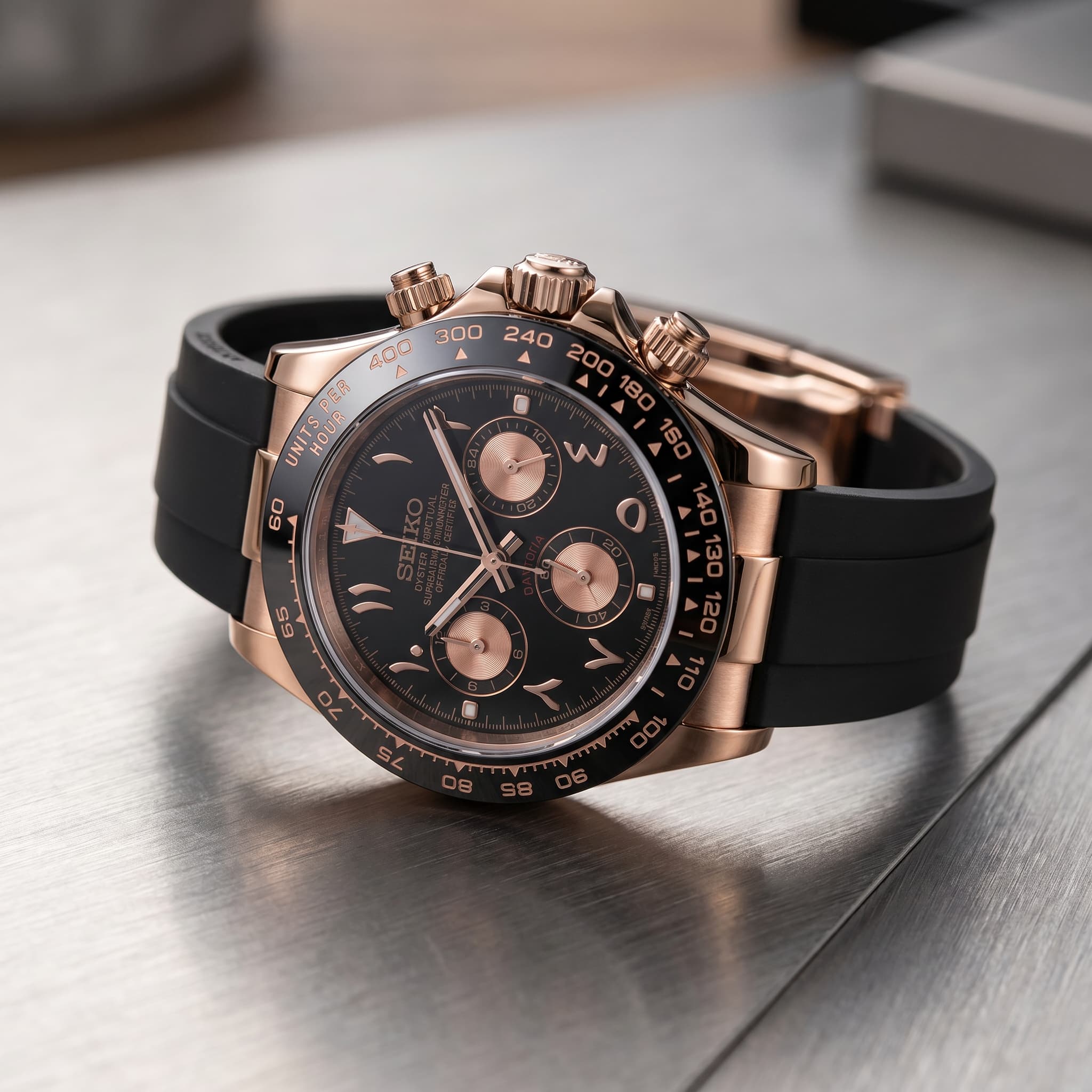 Seiko Daytona Rose Gold Arabic Dial