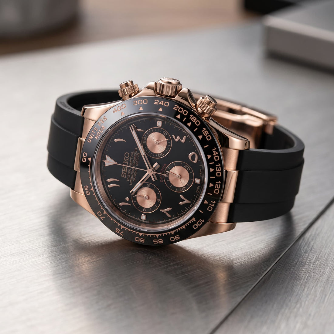 Seiko Daytona Rose Gold Arabic Dial